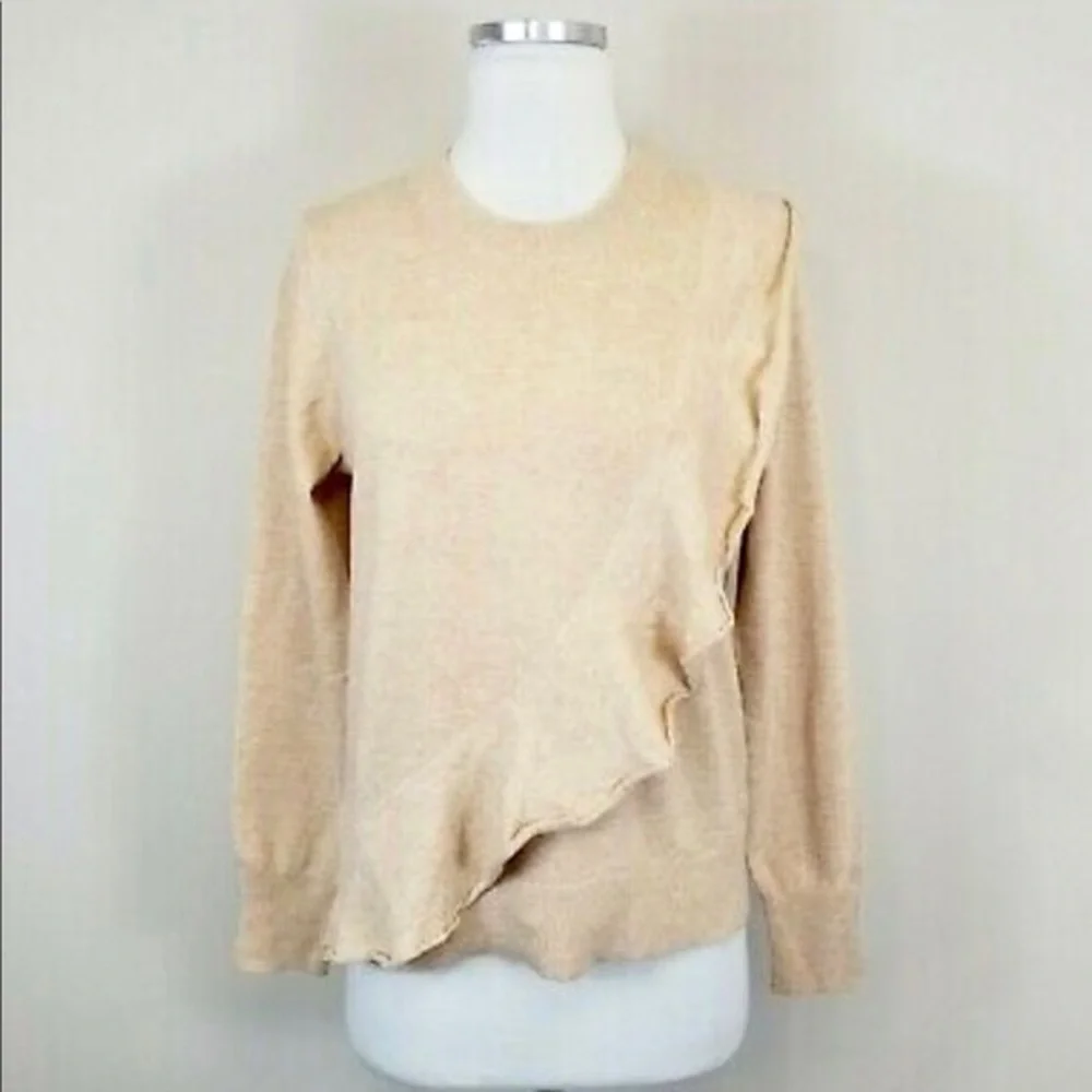 J.Crew Ruffle Front Crewneck Sweater S‎